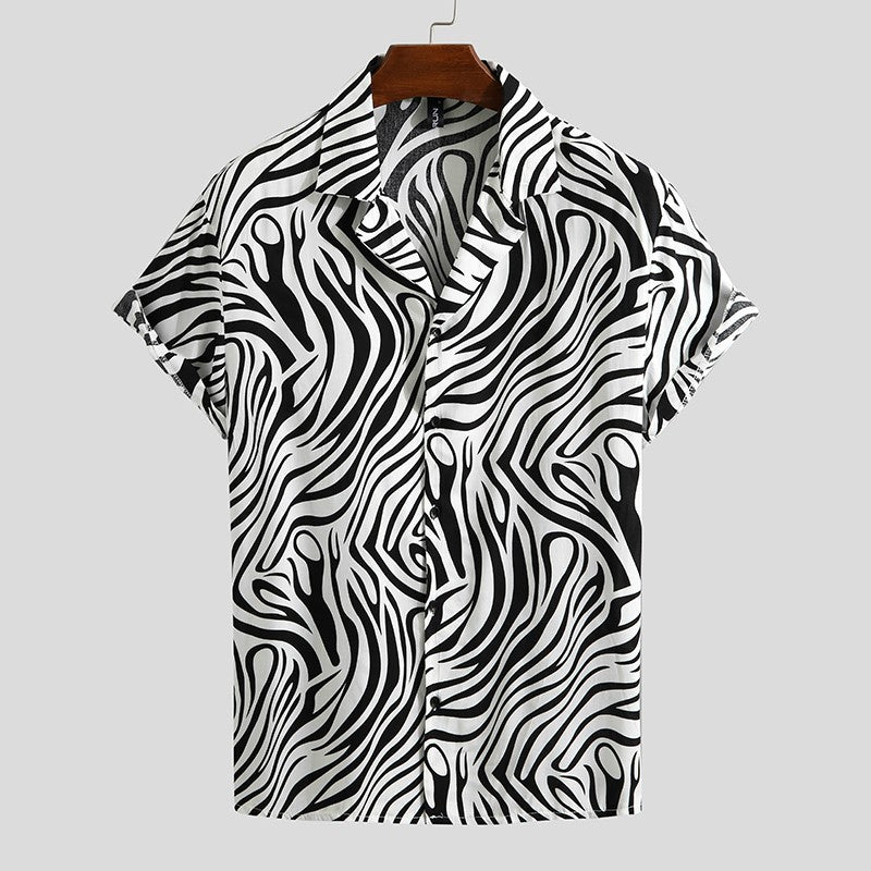 Camisa Collar Business Shirts For Men Short Sleeve