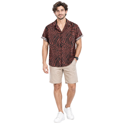 Camisa Collar Business Shirts For Men Short Sleeve
