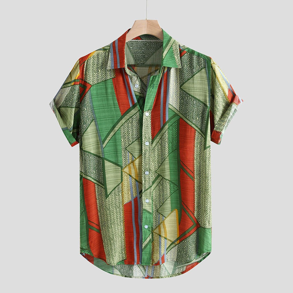 Hawaii Hip Hop Printing Shirts For Men Short Sleeve