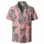 Men's Pattern Fashion Collar Business Shirt Short Sleeve