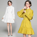 Round Neck Embroidered Cotton Dress For Women
