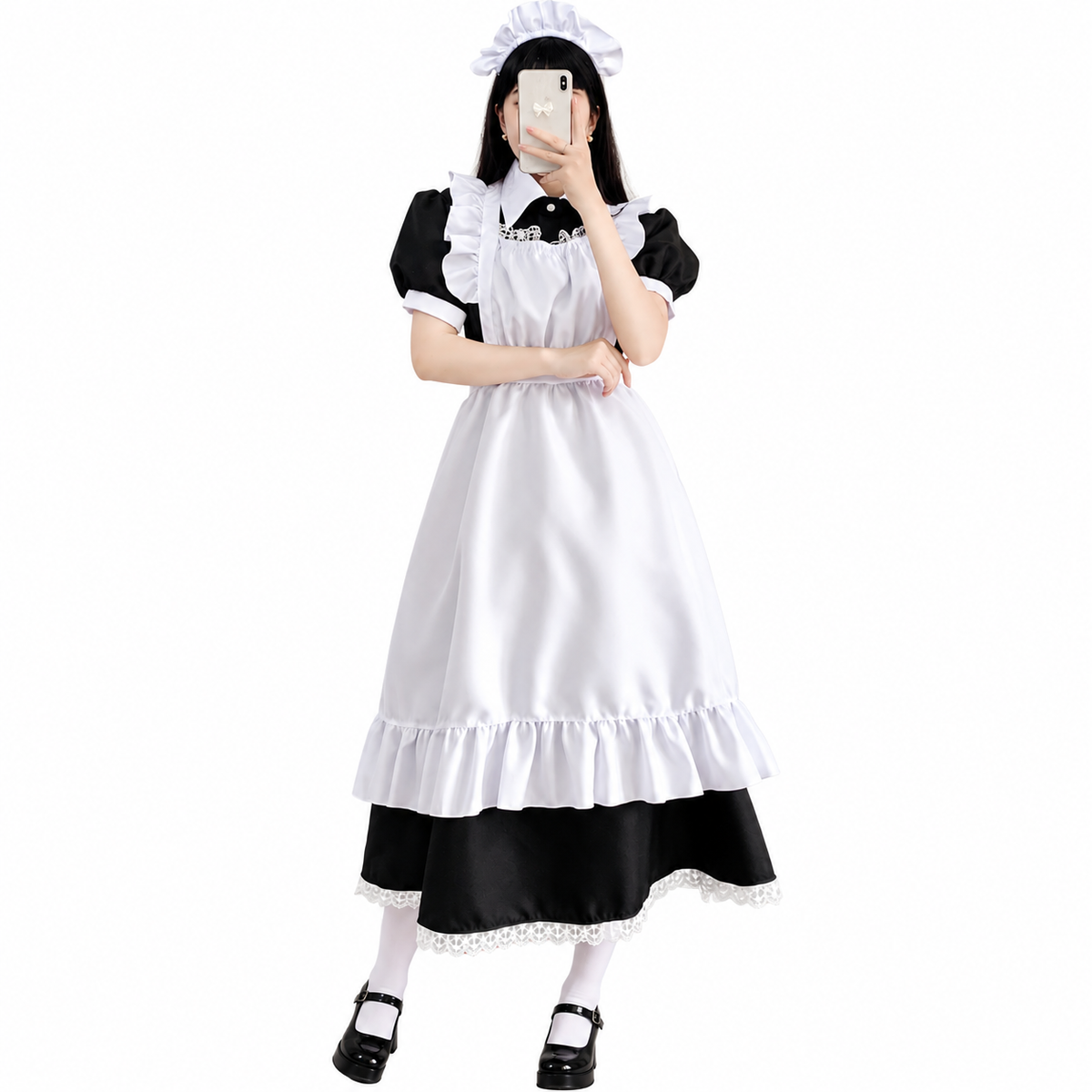 Traditional Maid Long Dress Uniform Cute Anime Style