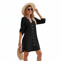 Women's Irregular Hem Blouse Dress Beach Casual Style